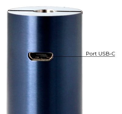 Présentation du port USB-C de la cigarette électronique Veco One Plu s de chez Vaporesso